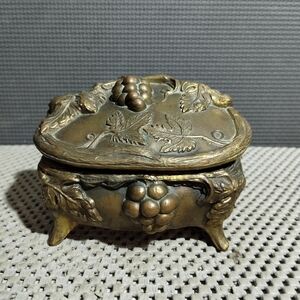 Vintage Art Nouveau Metal Jewelry Box